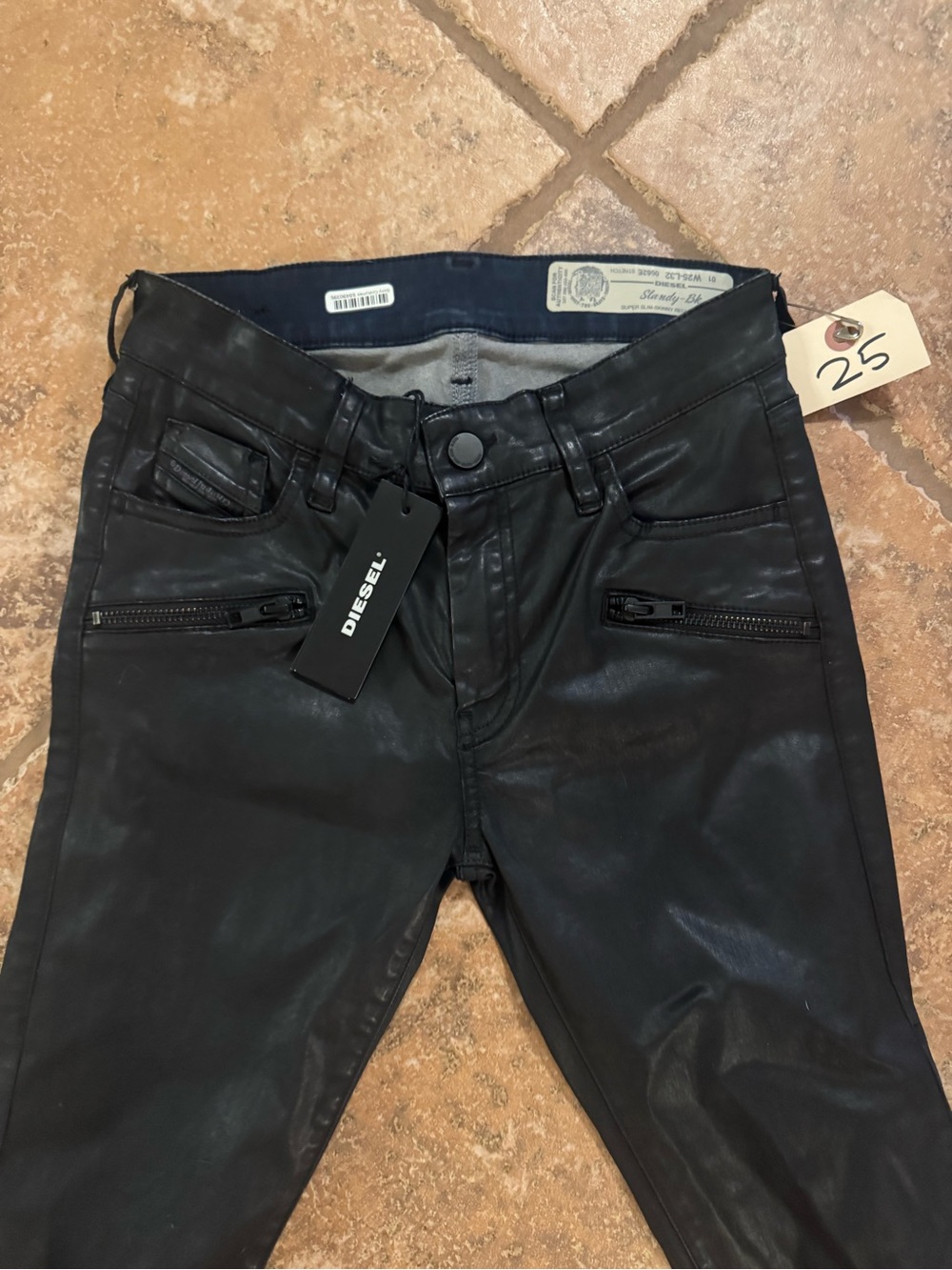 NWT Authentic Diesel Leather Pants from Sony Studio Costumes Dept.